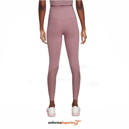 MALLA MUJER NIKE ONE HIGH-WAISTED 7/8 | SMOKEY MAUVE/WHITE - Imagen 2