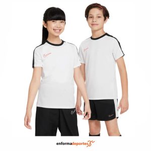 CAMISETA JUNIOR NIKE DRI-FIT ACADEMY23 | WHITE/BLACK/BRIGHT CRIMSO