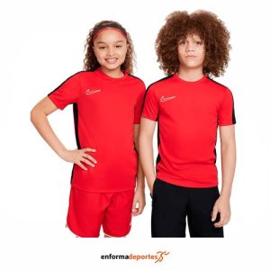 CAMISETA JUNIOR NIKE DRI-FIT ACADEMY23 | UNIVERSITY RED/BLACK/WHIT