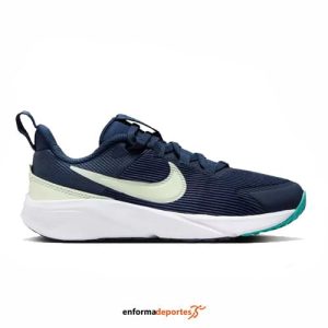 ZAPATILLA JUNIOR NIKE STAR RUNNER 4 NN (PS) | MIDNIGHT NAVY/VOLT TINT-D