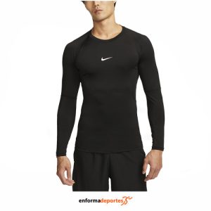CAMISETA HOMBRE NIKE NP DF TIGHT TOP LS | BLACK/WHITE