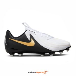 Bota Futbol Junior Nike Phantom Gx2 Academy | WHITE/BLACK-MTLC GOLD COI