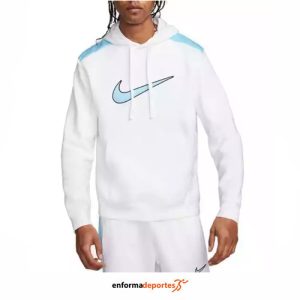 SUDADERA HOMBRE NIKE NSW SP FLC HOODIE BB | WHITE/AQUARIUS BLUE/AQUAR