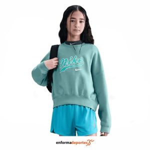 Sudadera junior Nike Cropped Fleece Crew | CANNON/BLEACHED TURQ