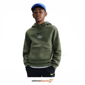 Sudadera junior Nike Sportswear Athl Po Hoodie Bb | CARGO KHAKI/BLACK