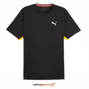 CAMISETA HOMBRE PUMA RUN FAVORITE VELOCITY LIME POW | BLACK-SUN STR