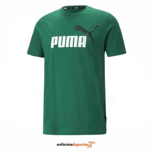 CAMISETA HOMBRE PUMA ESS+ 2 COL LOGO | DARK OLIVE
