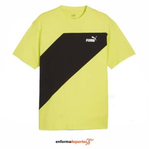CAMISETA HOMBRE PUMA POWER COLORBLOC LIME SHEEN | SHEEN
