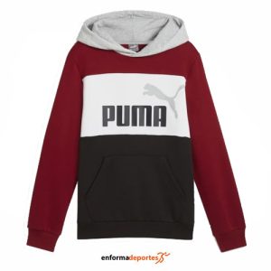SUDADERA JUNIOR PUMA ESS BLOCK HOODIE FL DESERT DUST | RED