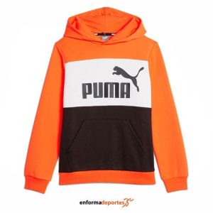 SUDADERA JUNIOR PUMA ESS BLOCK HOODIE FLEECE | HEAT