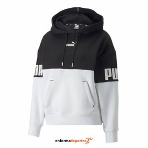 SUDADERA MUJER PUMA POWER COLORBLOC LIGHT SAND | BLACK