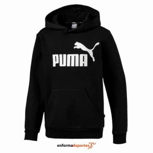 SUDADERA JUNIOR PUMA ESS LOGO HOODY FL | COTTON BLACK