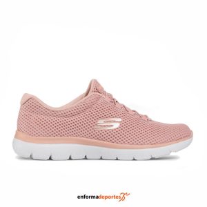 Zapatilla Mujer Skechers Summits | ROSE MESH/ WHITE TRIM