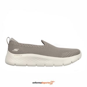 ZAPATILLA MUJER SKECHERS GO WALK FLEX – BRIGHT SUMMER | TAUPE TEXTILE/TRIM