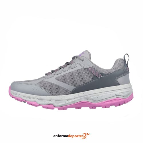 ZAPATILLA MUJER SKECHERS GO RUN TRAIL ALTITUDE-RIDGEBA | GRAY LEATHER/PINK TRIM - Imagen 2