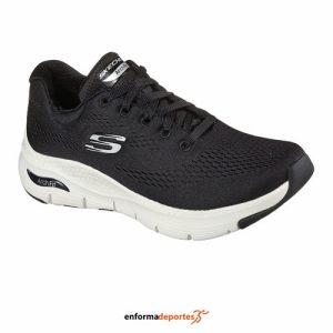 ZAPATILLA MUJER SKECHERS ARCH FIT-BIG APPEAL | BLACK MESH / WHITE TRIM
