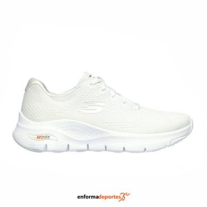ZAPATILLA MUJER SKECHERS ARCH FIT-BIG APPEAL | WHITE KNIT MESH/NAVY/RED