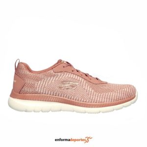 ZAPATILLA MUJER SKECHERS BOUNTIFUL-PURIST | ROSE KNIT MESH / TRIM