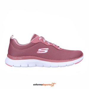 ZAPATILLA MUJER SKECHERS FLEX APPEAL 4.0 – BRILLIANT | MAUVE MESH/PINK TRIM
