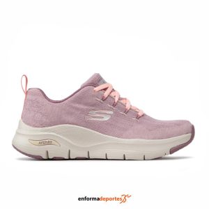 ZAPATILLA MUJER SKECHERS ARCH FIT – COMFY WAVE | MAUVE KNIT/TRIM