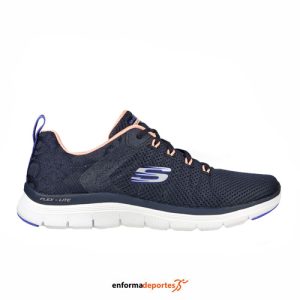 ZAPATILLA MUJER SKCHERS FLEX APPEAL 4.0 -ELEGANT WAYS | NAVY MESH/MULTI TRIM