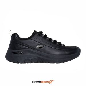 ZAPATILLA MUJER SKECHERS ARCH FIT 2.0 | BLACK LEATHER/GUNMETAL TR