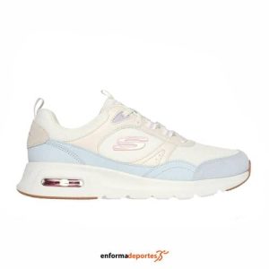 ZAPATILLA MUJER SKECHERS SKECH-AIR COURT | NATURAL LEATHER/MESH/MULT