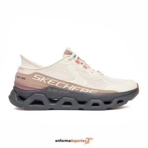 Zapatilla Mujer Skechers Glide-Step Atlus | NATURAL SYNTHETIC/MESH/GR