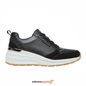 ZAPATILLA MUJER SKECHERS BILLION | BLACK DURA LEATHER/ BLACK