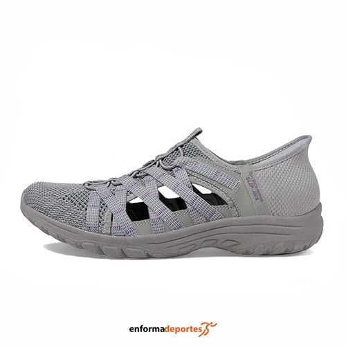Sandalia mujer Skechers Slip-Ins Reggae Fest 2.0 Neap Tide | GRAY KNIT/ WEBBING/ PURPL - Imagen 2