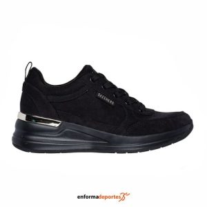 ZAPATILLA MUJER SKECHERS BILLION 2 | BLACK CRUSHED MIRCOFIBER