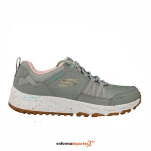 ZAPATILLA MUJER SKECHERS ESCAPE PLAN | OLIVE LEATHER/MESH/LIGHT