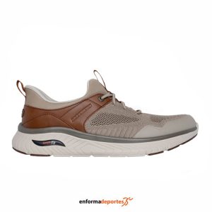 ZAPATILLA HOMBRE SKECHERS ARCH FIT CROSSER – E | TAUPE BROWN KNIT / SYNTHE