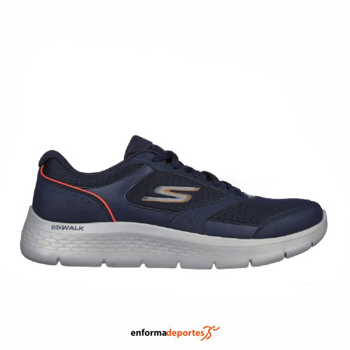 ZAPATILLA HOMBRE SKECHERS GO WALK FLEX | NAVY AND ORANGE SYNTHETIC