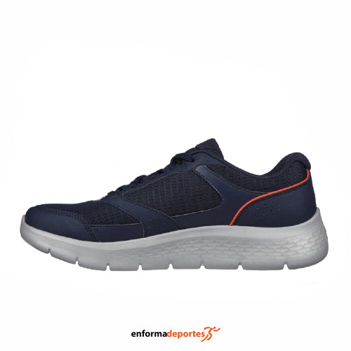 ZAPATILLA HOMBRE SKECHERS GO WALK FLEX | NAVY AND ORANGE SYNTHETIC - Imagen 2