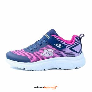ZAPATILLA JUNIOR SKECHERS GO RUN 650-FIERCE FLASH | NAVY / PINK