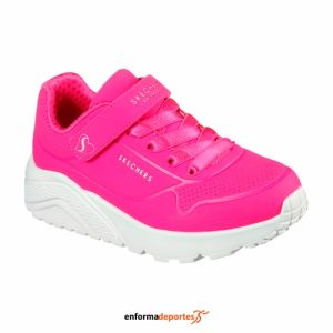 ZAPATILLA JUNIOR SKECHERS UNO LITE | H.PINK SYNTHETIC/TRIM