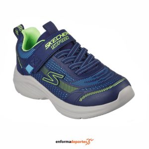 ZAPATILLA JUNIOR SKECHERS HYPER-BLITZ – HYDRO-TRONIX | NAVY & BLUE SYNTHETIC & T
