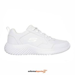ZAPATILLA JUNIOR SKECHERS BOUNDER | WHITE SYNTHETIC/ WHITE TR