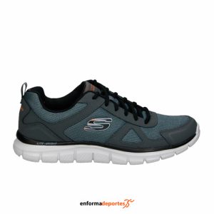 ZAPATILLA HOMBRE SKECHERS TRACK | CHARCOAL LEATHER/MESH/PU/