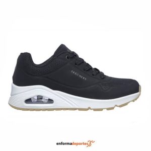 Zapatilla Mujer Skechers Uno Stand On Air  | BLACK DURABUCK