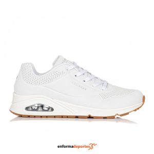 Zapatilla Mujer Skechers Uno Stand On Air | WHITE DURABUCK/MESH