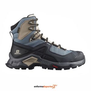 BOTA MUJER SALOMON QUEST ELEMENT GTX | EBONY/RAINY DAY/STORMY WE