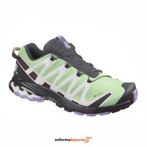 ZAPATILLA MUJER SALOMON XA PRO 3D V8 GTX | PATINA GREEN/WINE TASTING