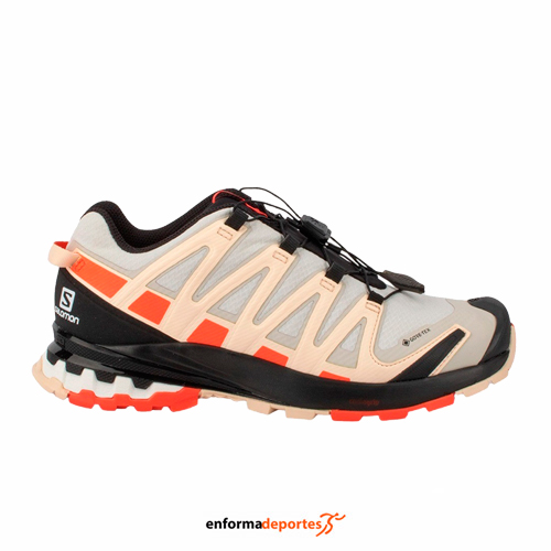 ZAPATILLA MUJER SALOMON XA PRO 3D V8 GTX | LUNAR ROCK/CHERRY TOMATO/