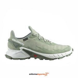 Zapatilla mujer Salomon Alphacross 4 Gtx | DESERT SAGE/WHITE/LAUREL