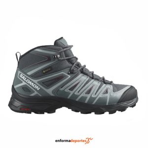 Bota mujer Salomon X Ultra Pioneer Mid Gtx | EBONY/STORMY WEATHER/WINE