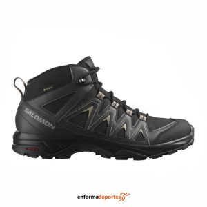 BOTA HOMBRE SALOMON X BRAZE MID GTX | BLACK/PHANTOM/VINTAGE KHA