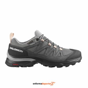 Zapatilla mujer Salomon X Ward Leather Gtx | GULL/BLACK/EBONY