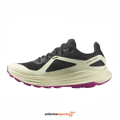 ZAPATILLA MUJER SALOMON ULTRA FLOW | BLACK/TRANSPARENT YELLOW/ - Imagen 2